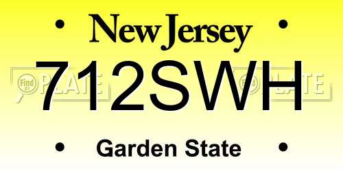 712SWH New Jersey License Plate