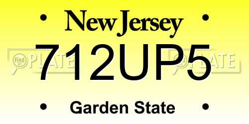 712UP5 New Jersey License Plate