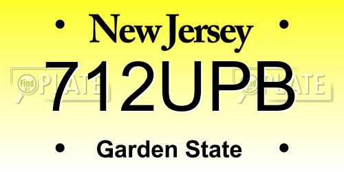 712UPB New Jersey License Plate