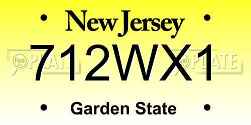 712WX1 New Jersey License Plate