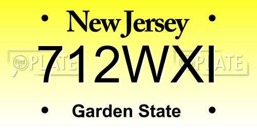 712WXI New Jersey License Plate