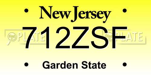 712ZSF New Jersey License Plate