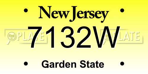 7132W New Jersey License Plate