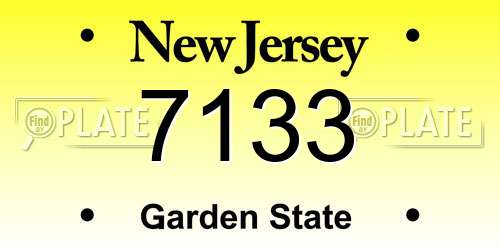 7133 New Jersey License Plate