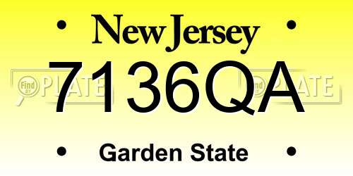 7136QA New Jersey License Plate