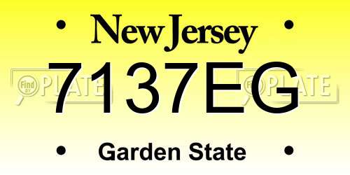 7137EG New Jersey License Plate