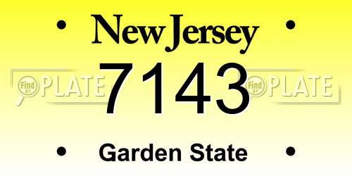 7143 New Jersey License Plate