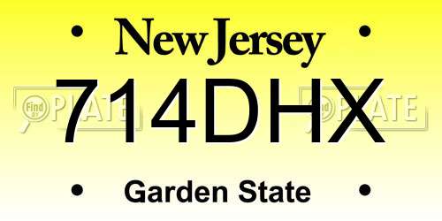 714DHX New Jersey License Plate