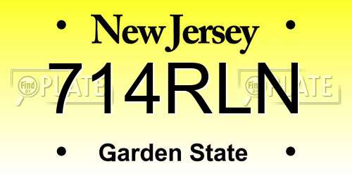 714RLN New Jersey License Plate