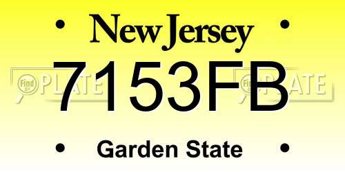 7153FB New Jersey License Plate