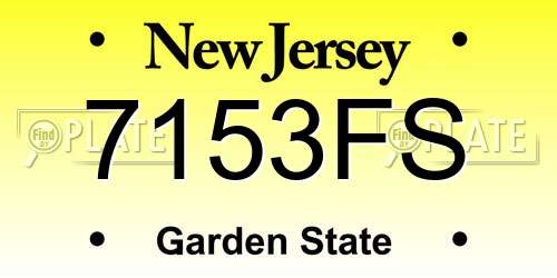7153FS New Jersey License Plate