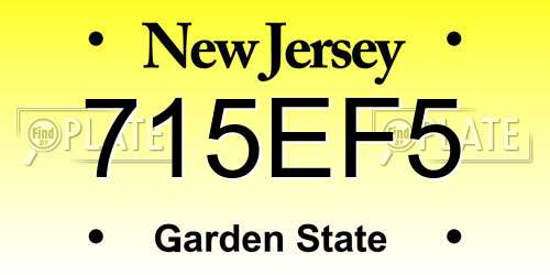 715EF5 New Jersey License Plate