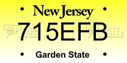 715EFB New Jersey License Plate