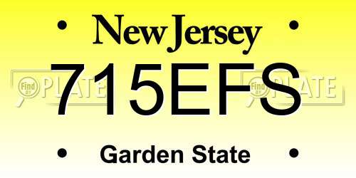 715EFS New Jersey License Plate
