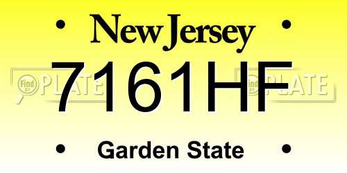 7161HF New Jersey License Plate