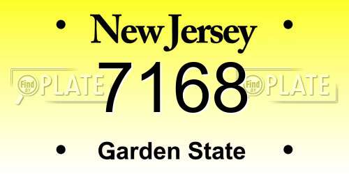 7168 New Jersey License Plate