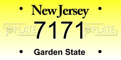 7171 New Jersey License Plate