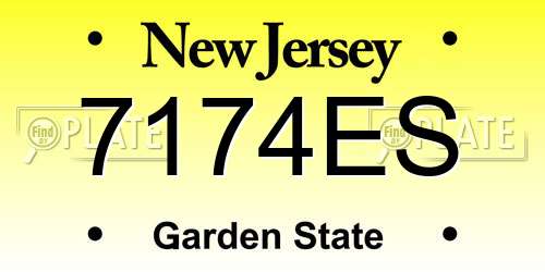 7174ES New Jersey License Plate