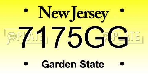 7175GG New Jersey License Plate
