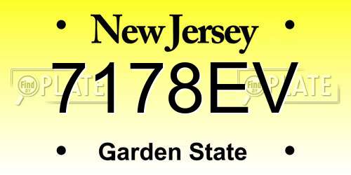 7178EV New Jersey License Plate