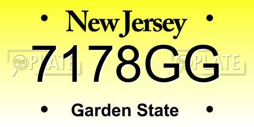 7178GG New Jersey License Plate