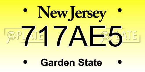 717AE5 New Jersey License Plate