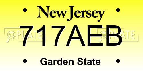 717AEB New Jersey License Plate