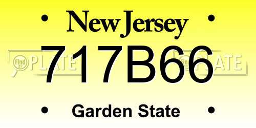 717B66 New Jersey License Plate