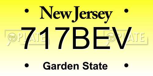 717BEV New Jersey License Plate