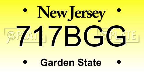717BGG New Jersey License Plate
