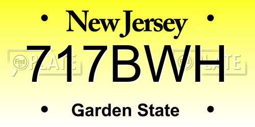 717BWH New Jersey License Plate