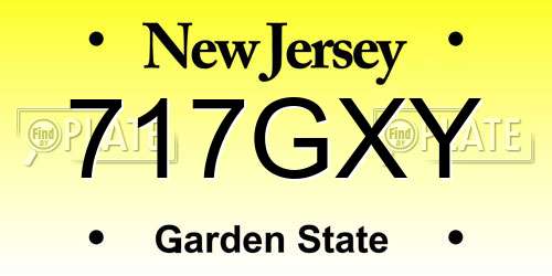 717GXY New Jersey License Plate