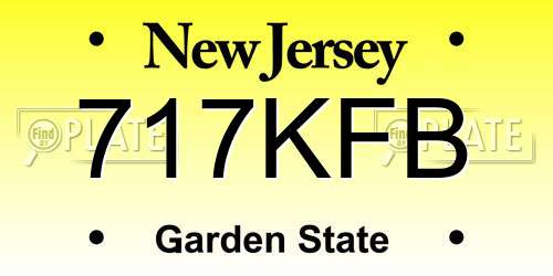 717KFB New Jersey License Plate