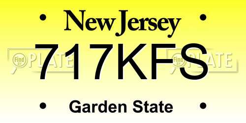 717KFS New Jersey License Plate