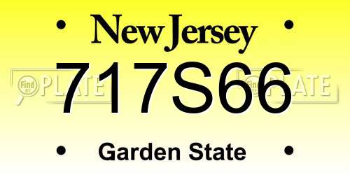 717S66 New Jersey License Plate