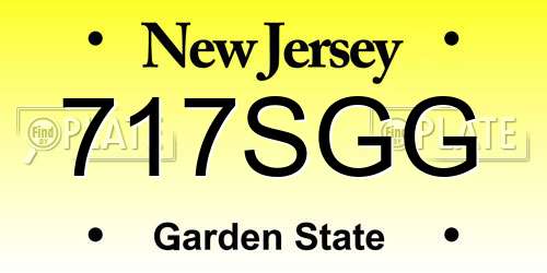 717SGG New Jersey License Plate