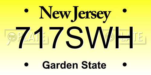 717SWH New Jersey License Plate