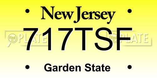 717TSF New Jersey License Plate