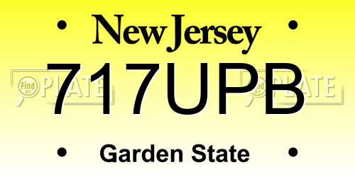 717UPB New Jersey License Plate