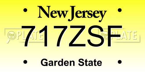 717ZSF New Jersey License Plate