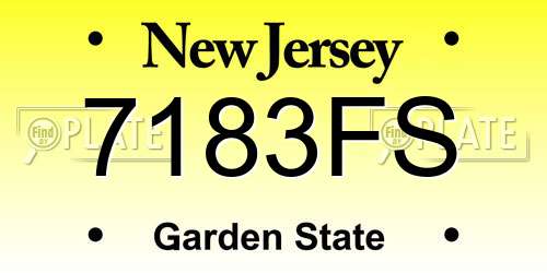 7183FS New Jersey License Plate