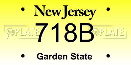 718B New Jersey License Plate