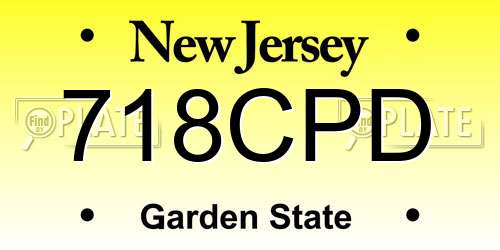 718CPD New Jersey License Plate