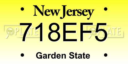 718EF5 New Jersey License Plate