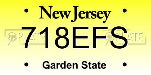 718EFS New Jersey License Plate