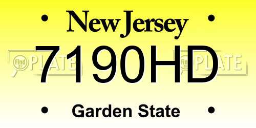 7190HD New Jersey License Plate