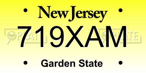 719XAM New Jersey License Plate