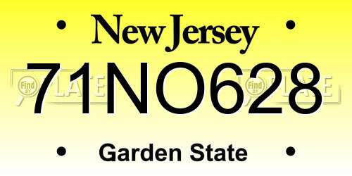 71NO628 New Jersey License Plate