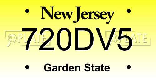 720DV5 New Jersey License Plate