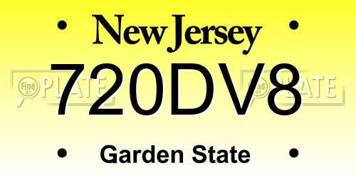 720DV8 New Jersey License Plate